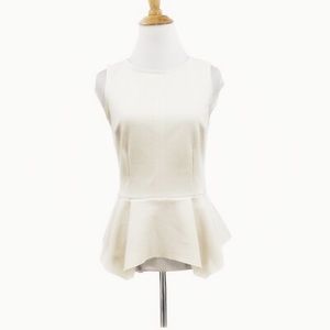 Elle Off White Peplum Top